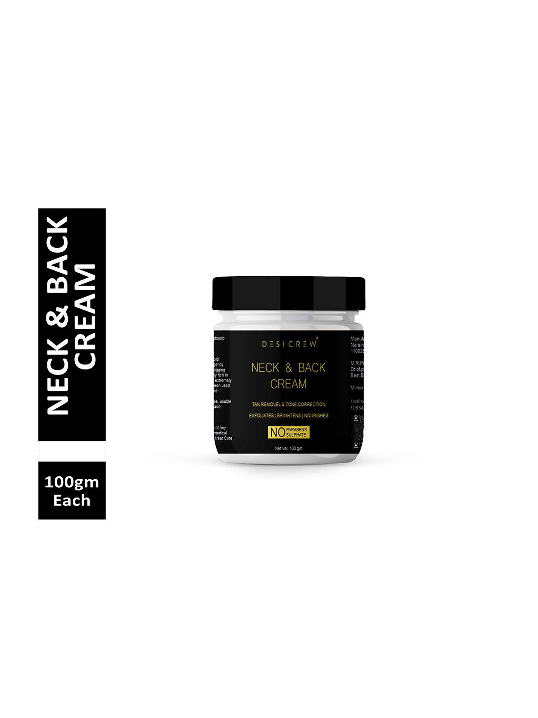 Desi Crew Neck & Back Cream With Vitamin E For Moisturization-100g