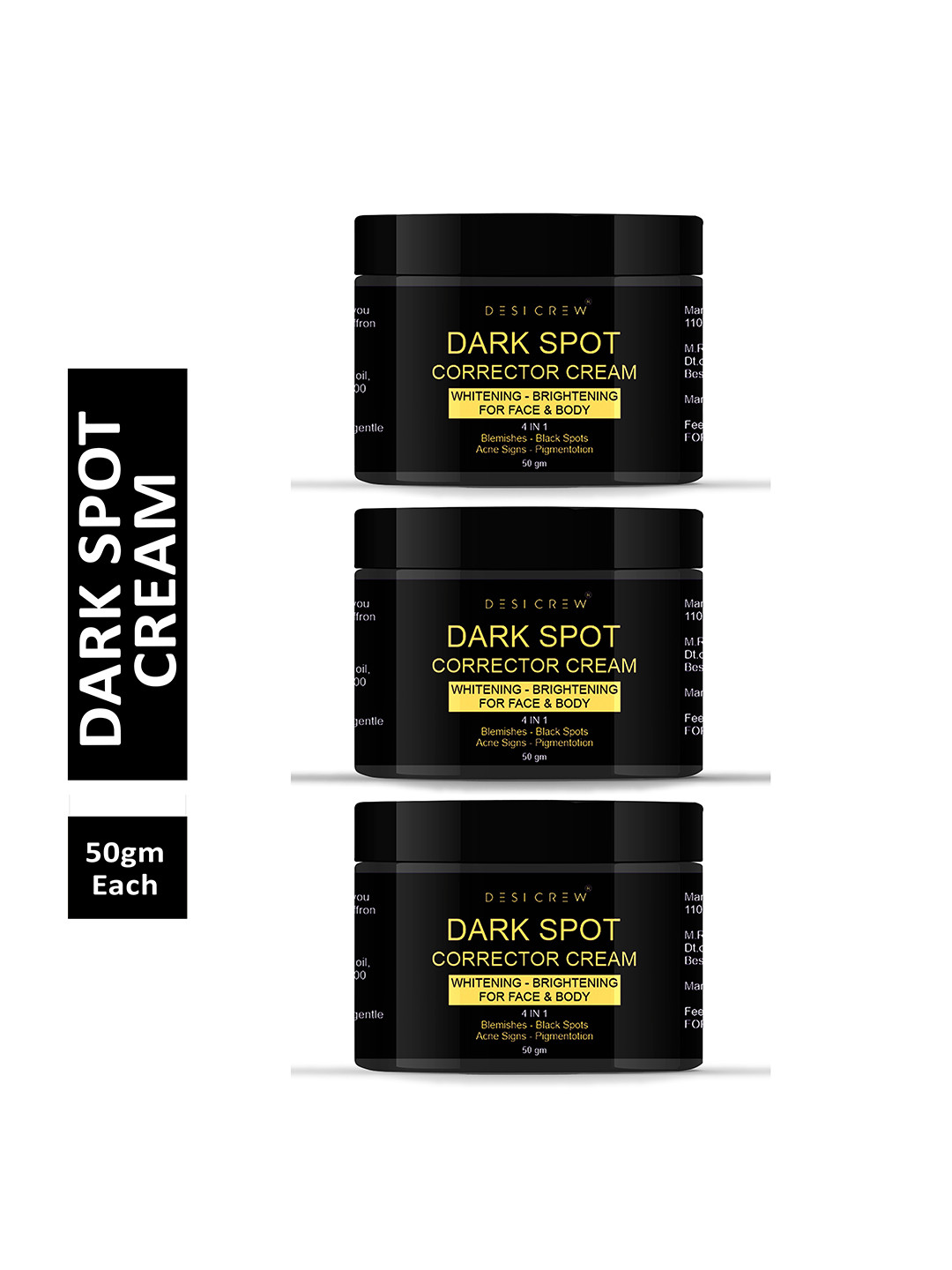 Desi Crew Set Of 2 Dark Spot Corrector Cream With Almond Oil-50g Each