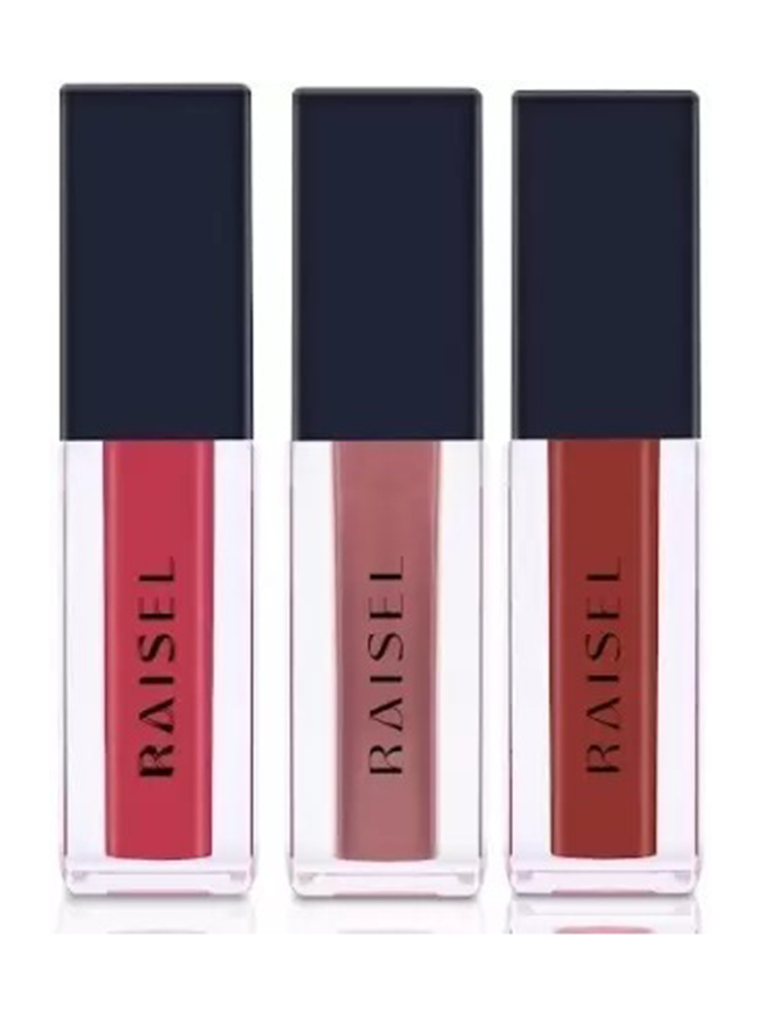 RAISEL Set Of 3 Liquid Matte Lipstick -4.5 ml Each-Hot Pie 55 - Rose Bud 22 - Honey Dip 44