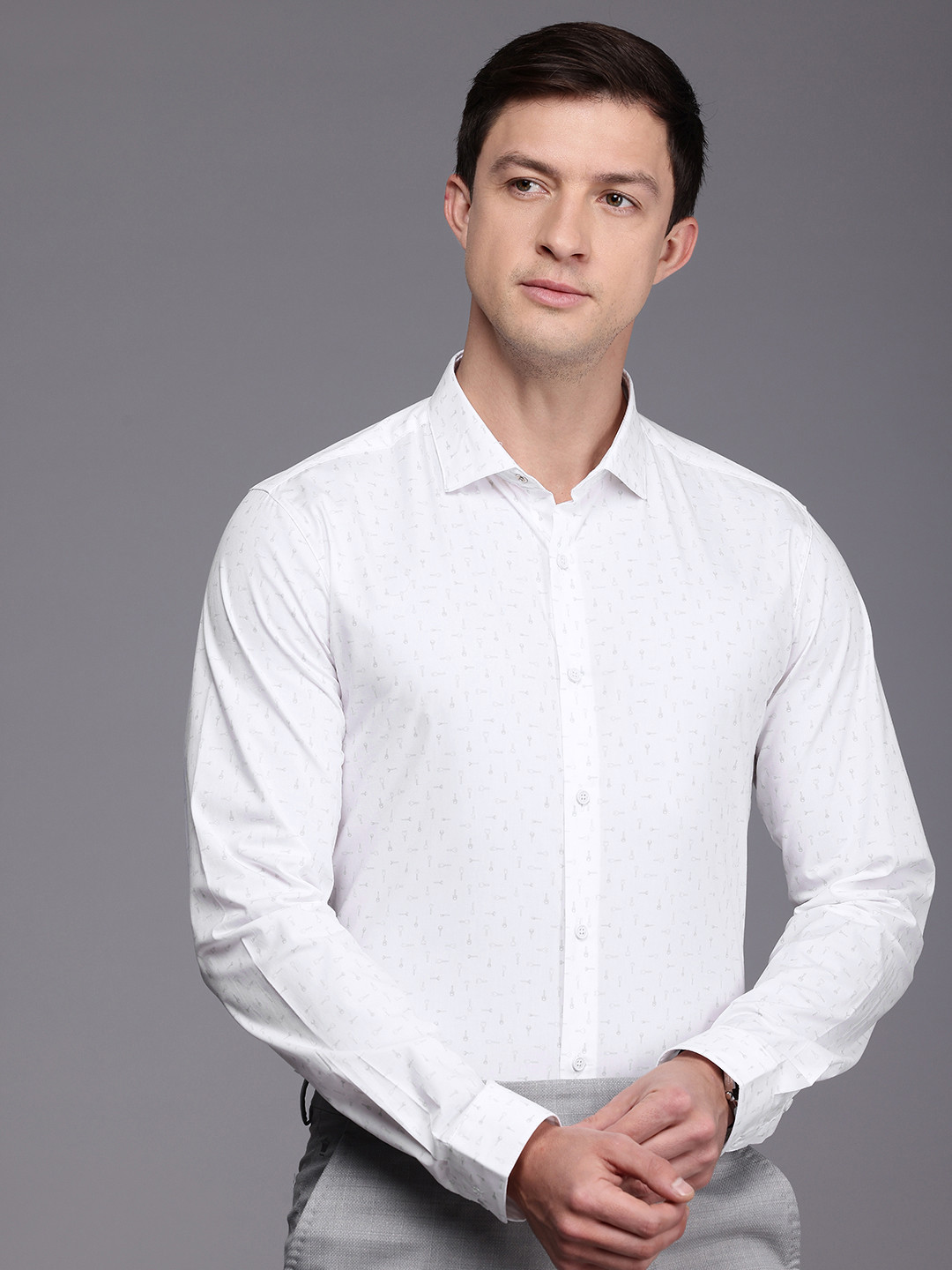 Louis Philippe Ath.Work Super Slim Fit Conversational Printed Semiformal Shirt