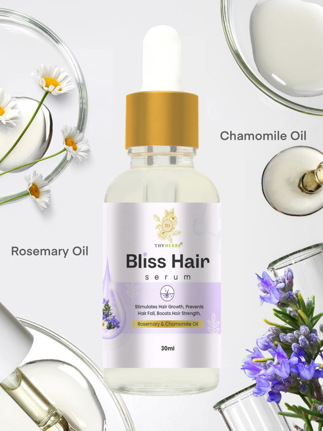 Thyherbs Hair Bliss Serum With Rosemary & Chamomile Oil-30ml