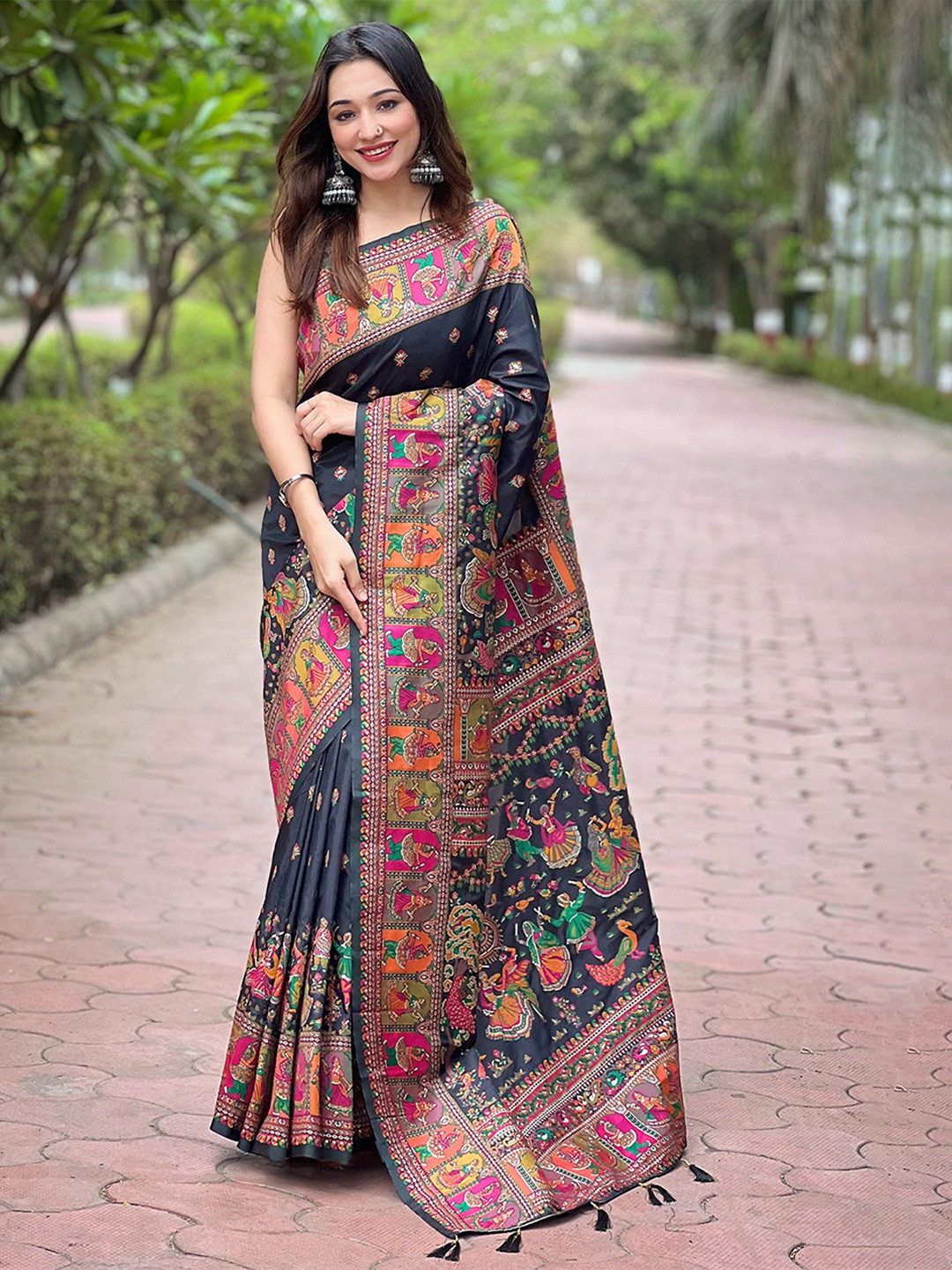 Mitera Floral Pashmina Saree