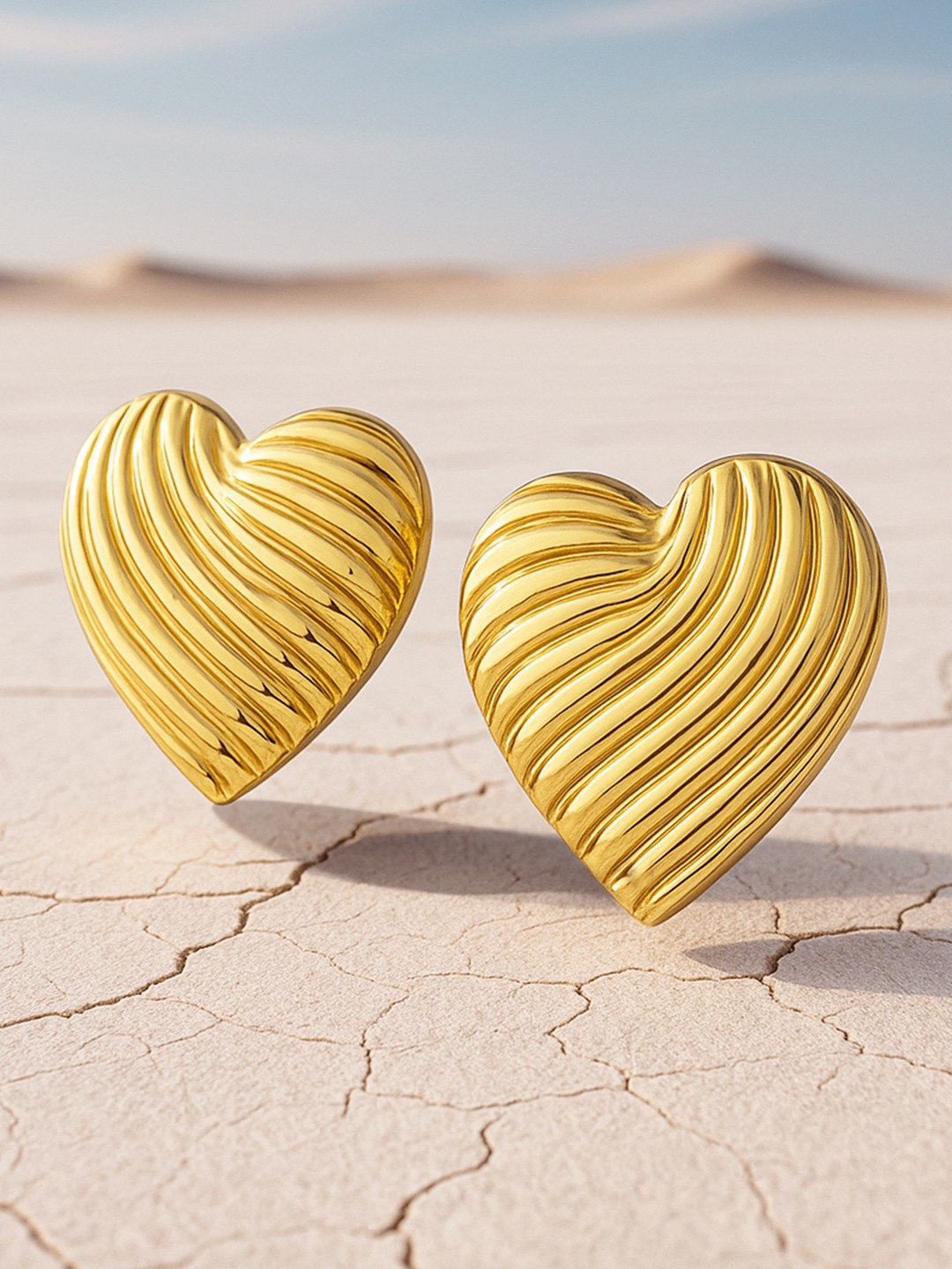 Rubans 18K Gold Plated StainlessSteel Tarnish Free Waterproof Demi-Fine Stud Earring