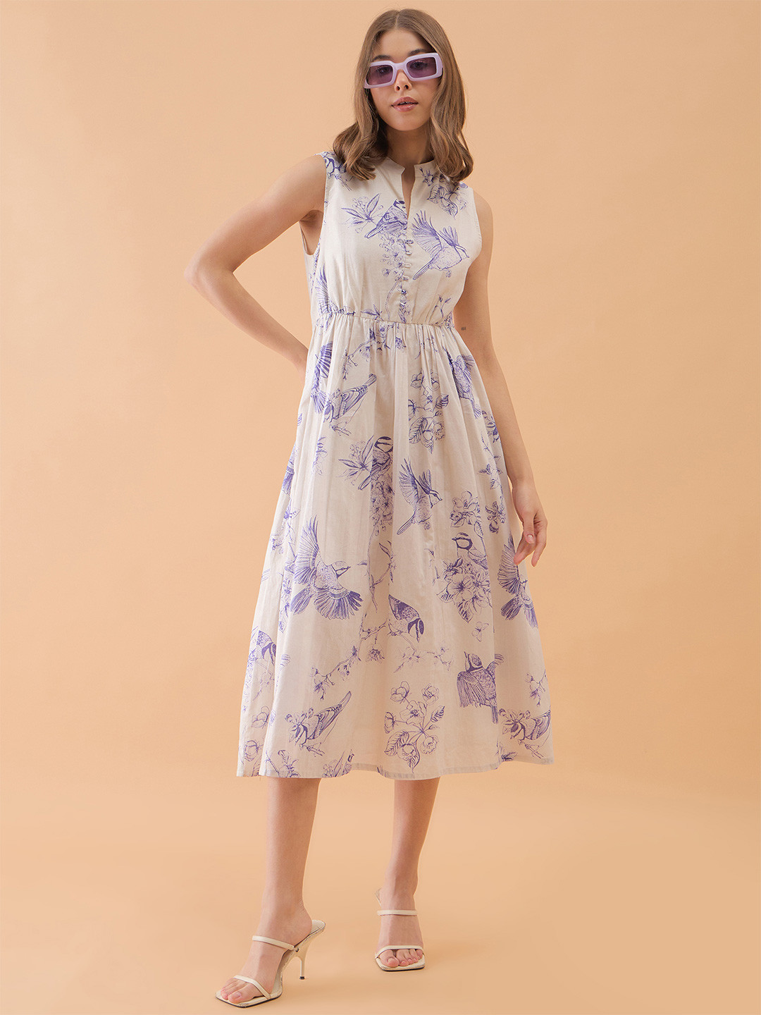 OCTICS Women Floral Printed Fit & Flare Dress