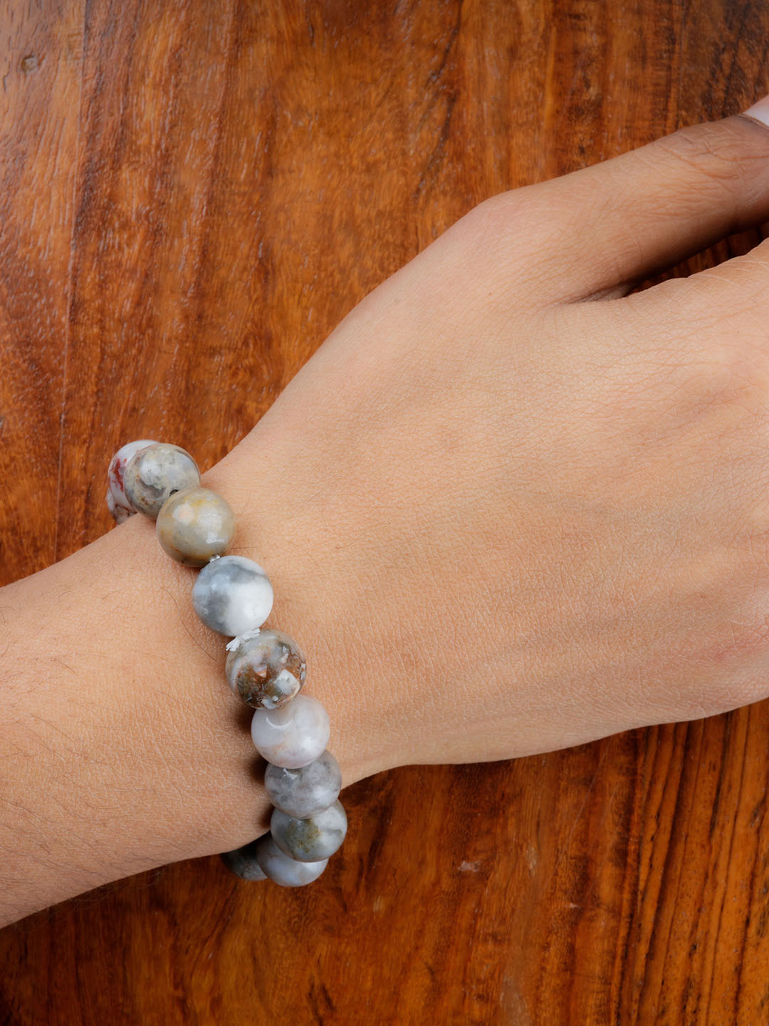 Totapari Unisex Picasso Jasper Gemstone Bracelet