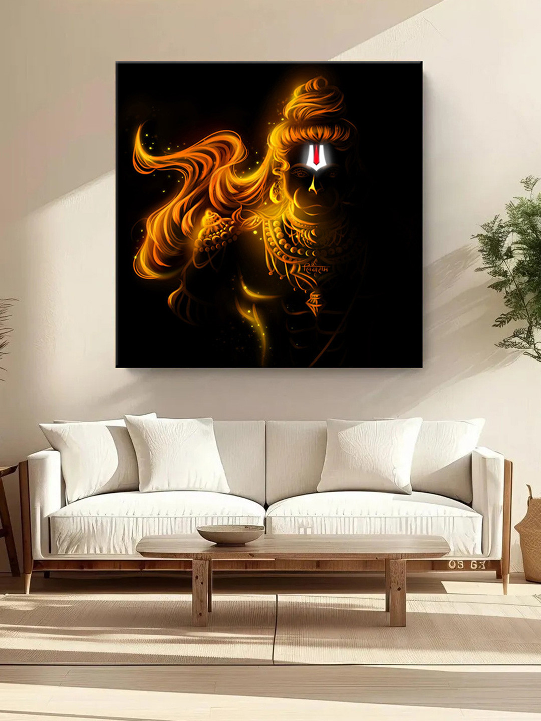 999Store Majestic Hanuman Canvas Wall Square Paintings Wall Art - 36 x 36In