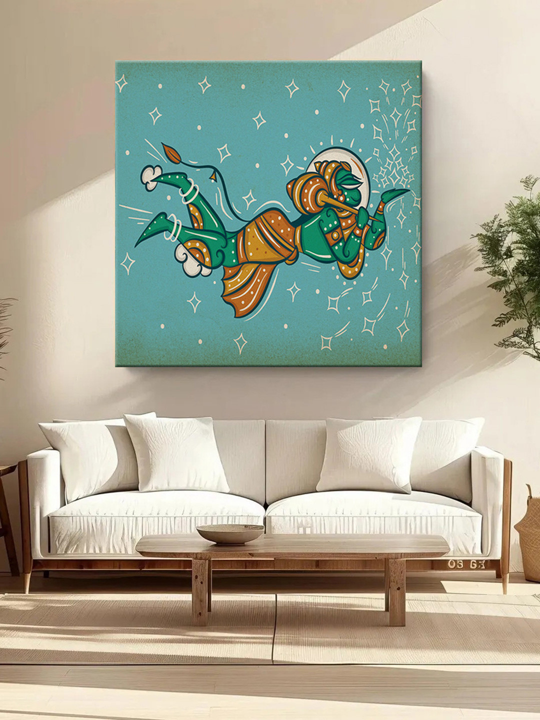999Store Hanuman Flying Canvas Wall Square Paintings Wall Art -36 x 36In