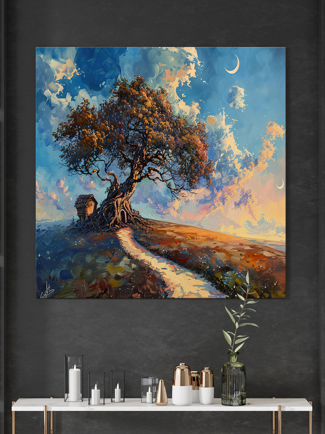 999Store Winding Path Canvas Wall Square Paintings Wall Art - 36 x36In