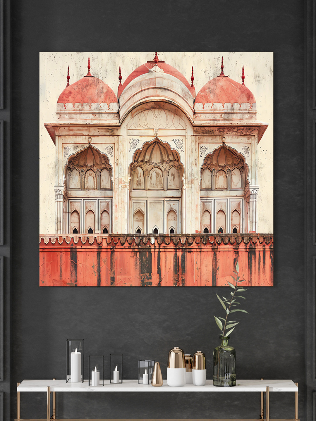 999Store Red Fort Canvas Wall Square Portrait Paintings Wall Art-36 x 36In