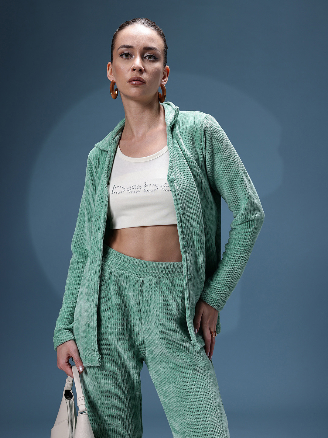 bebe Shirt Collar Shirt With Trousers