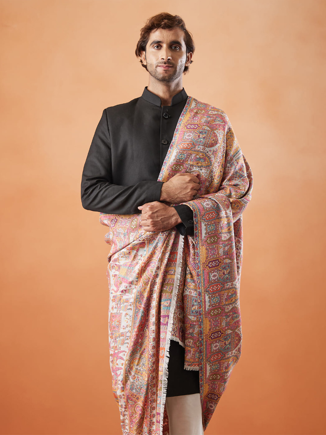 Pashmoda Ethnic Motifs Woven Design Shawl