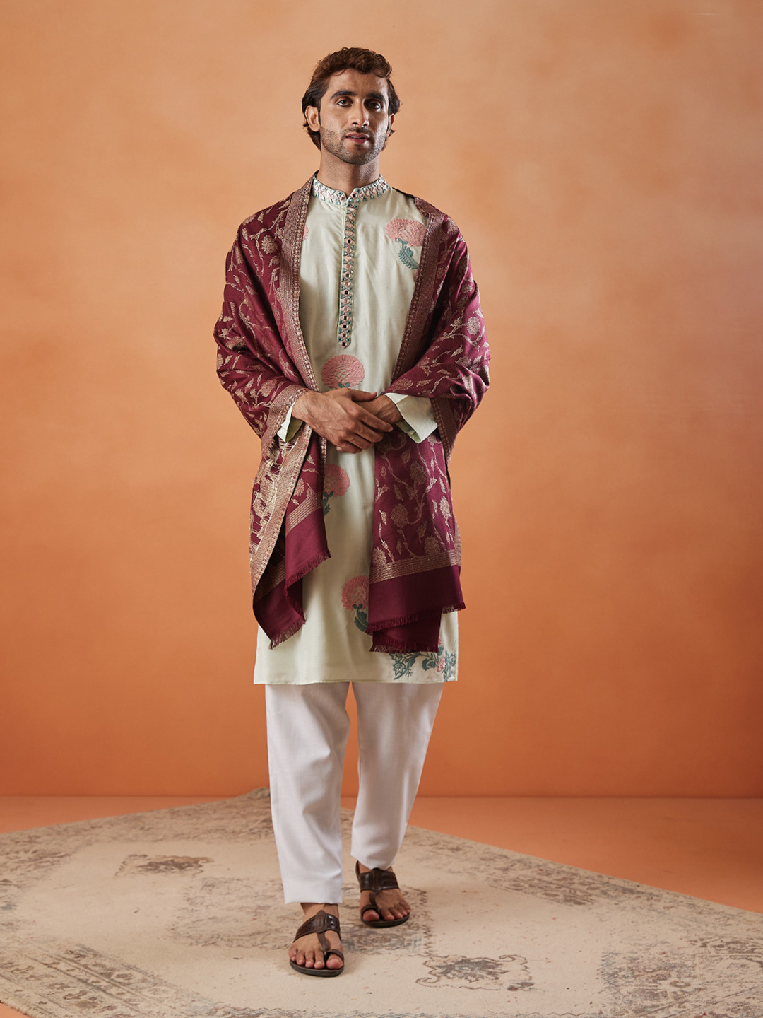 Pashmoda Kaani Woven Design Woollen & Acrylic Shawl