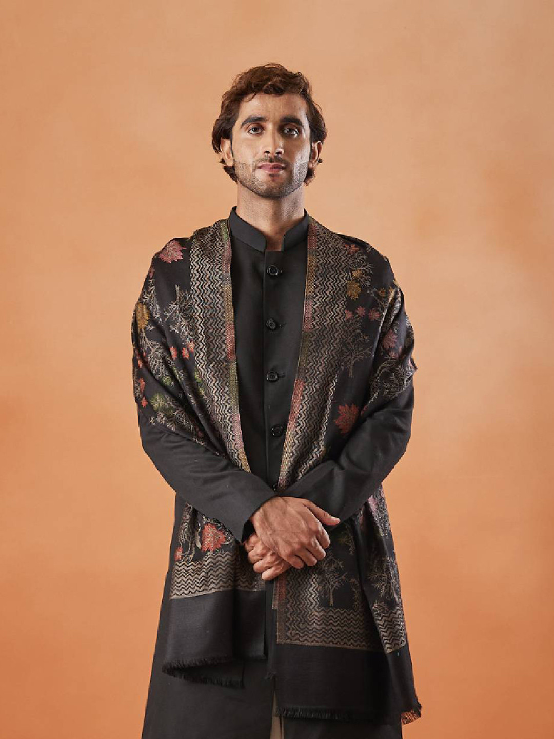 Pashmoda Shalimar Kaani Floral Woven Design Woollen & Acrylic Shawl