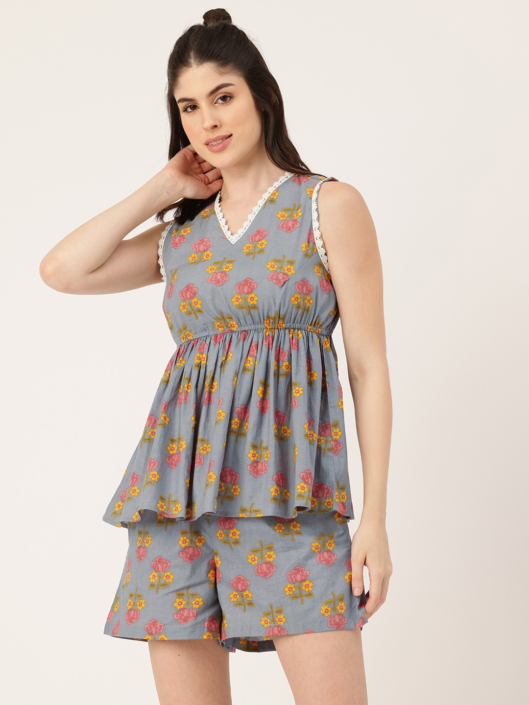 ETC X fwd Floral Printed Pure Cotton Night Suit