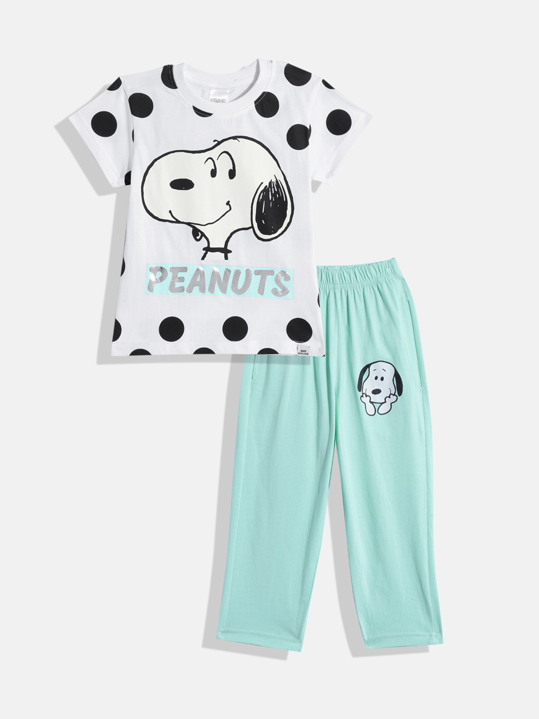 Moms Love Girls Peanuts Printed Top with Trousers