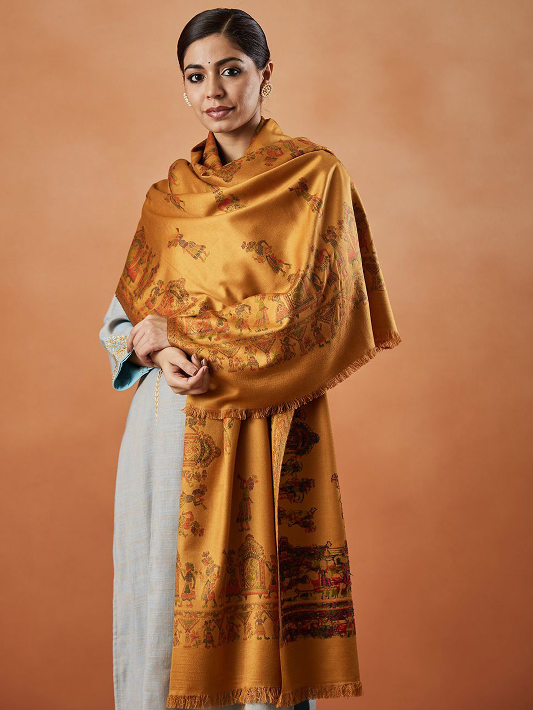 Pashmoda Pari Mahal Kaani Ethnic Motifs Woven Design Shawl