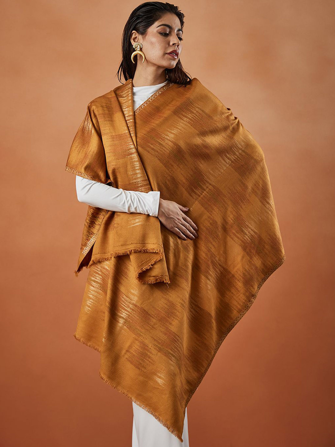 Pashmoda Rukhsaar Kaani Abstract Woven Design Shawl