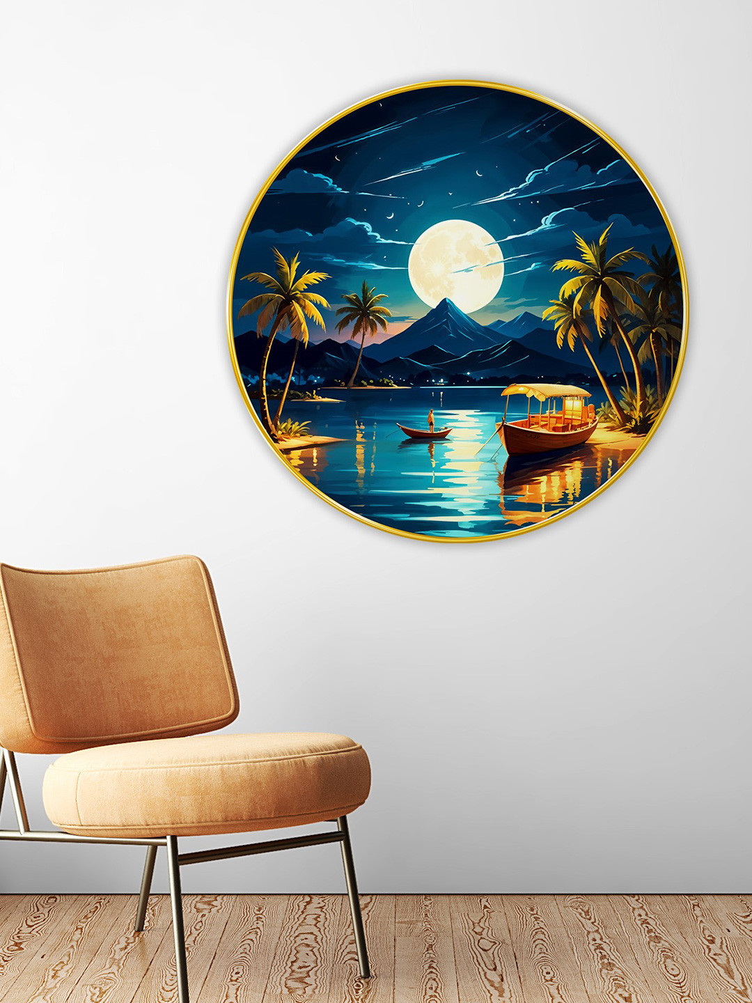 Aura Nature Wood Wall Round Paintings Wall Art - 23 x 23In