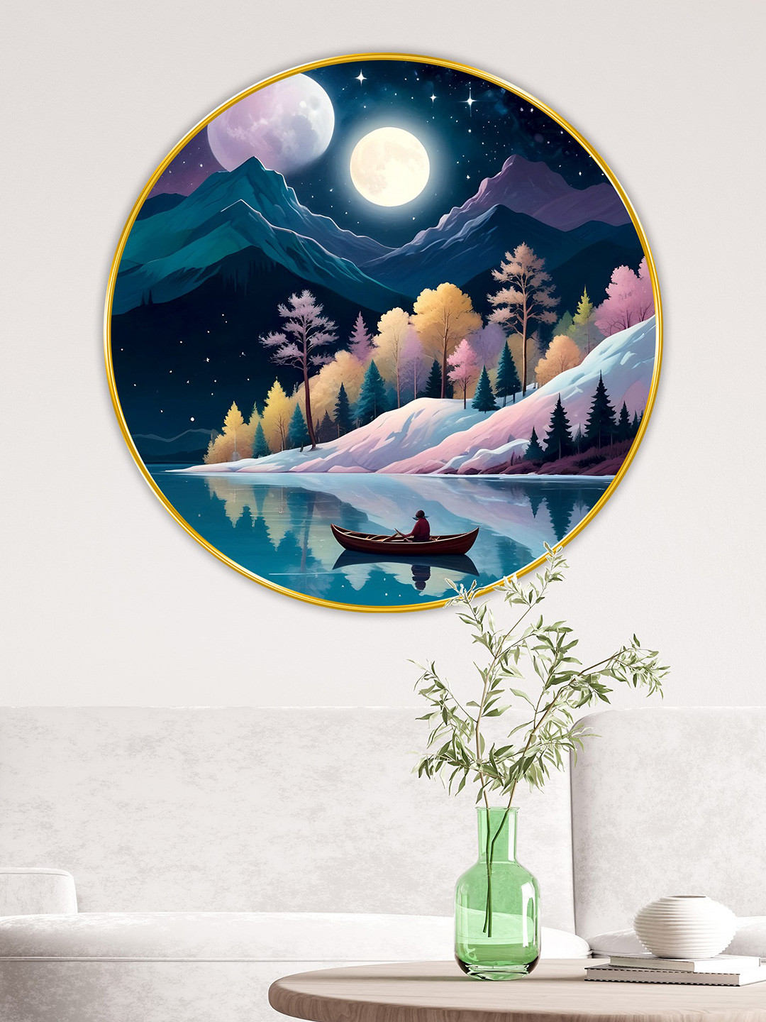 Aura Wood Wall Round Paintings Wall Art - 23 x 23 In