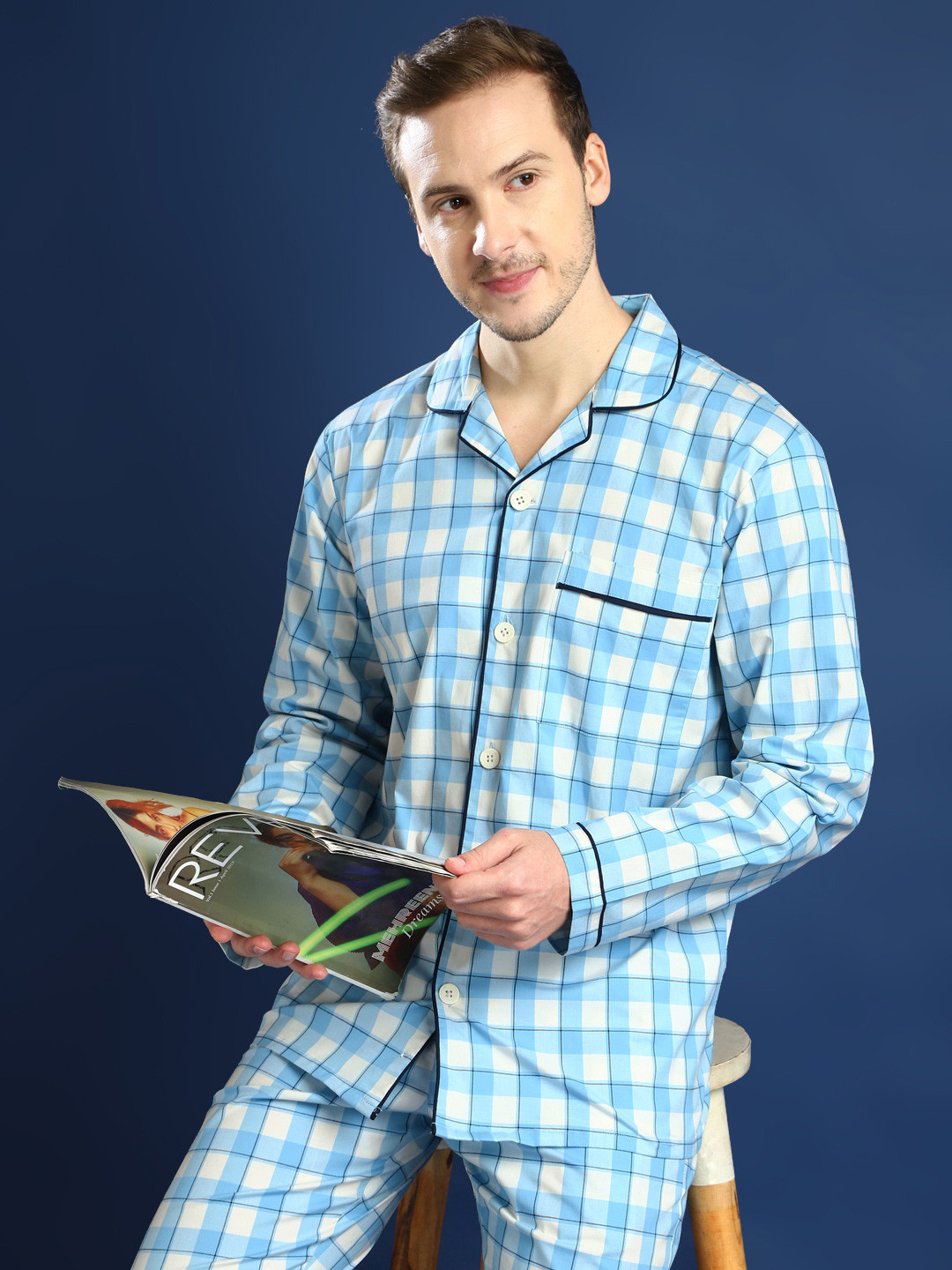 Buy Hancock Men Pure Cotton Checked Night Suit - Night suits for Men  30892294 | Myntra