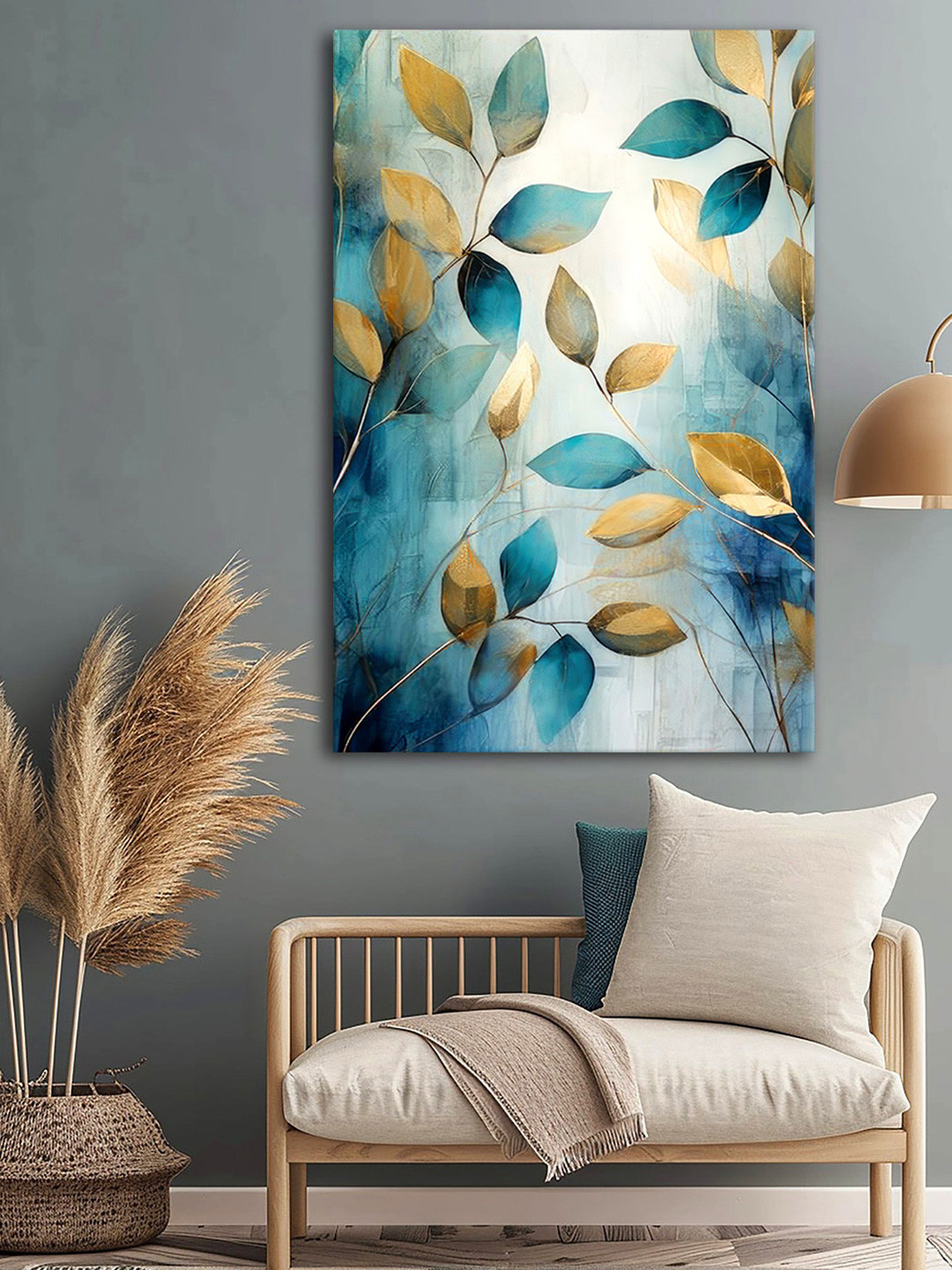 999Store Modern Leaf Canvas Wall Rectangle Paintings Wall Art -24 x 36 In