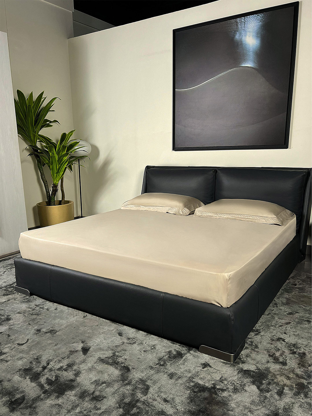 ERBA Genoa Moss Brown Cotton 500 TC King Superfine Bedsheet with 2 Pillow Covers-108 x 108 inches