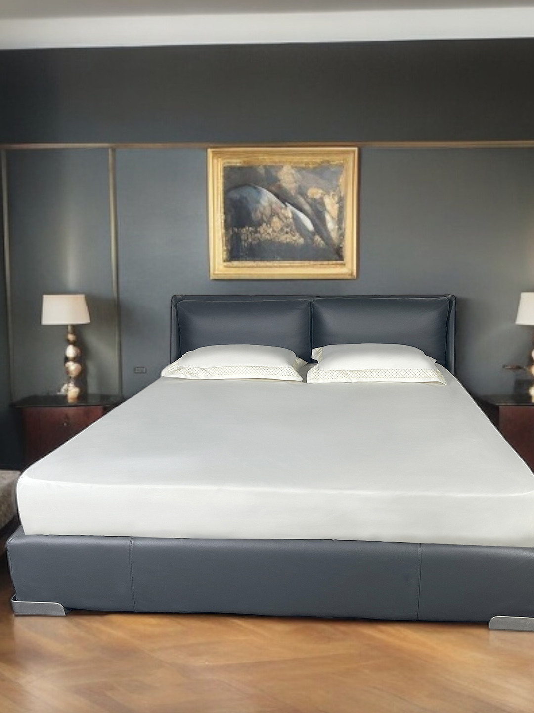 ERBA Book Fold White Cotton 500 TC King Superfine Bedsheet with 2 Pillow Covers-108 x 108 inches