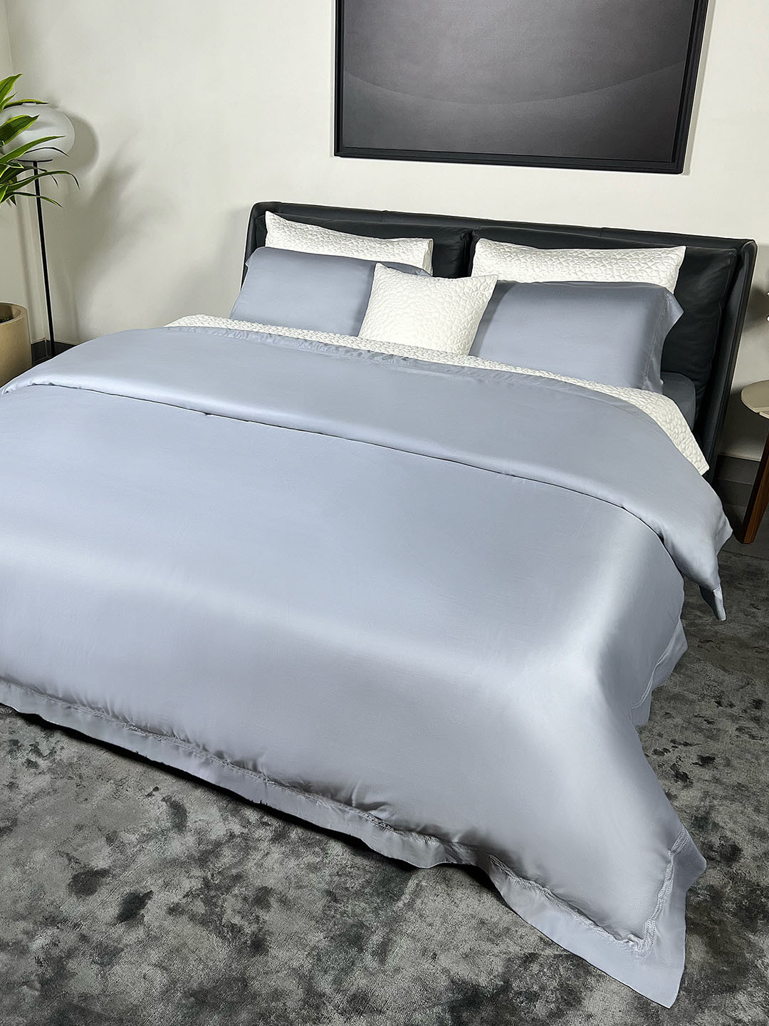 ERBA Palma Blue Double King Duvet Cover