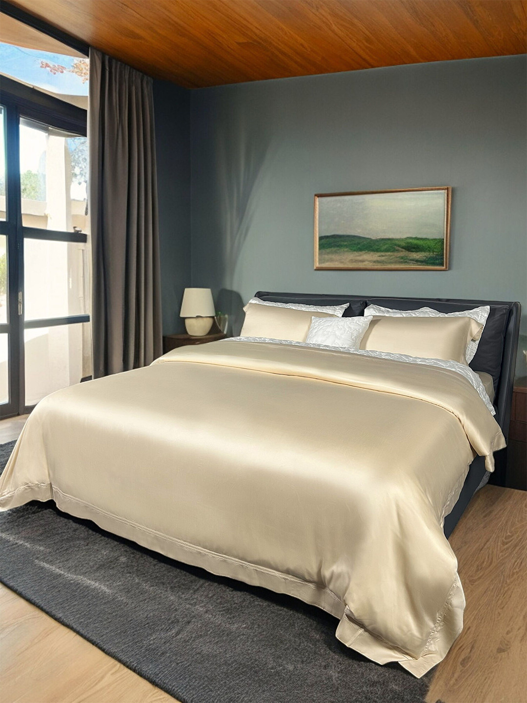 ERBA Palma Peach Double King Duvet Cover