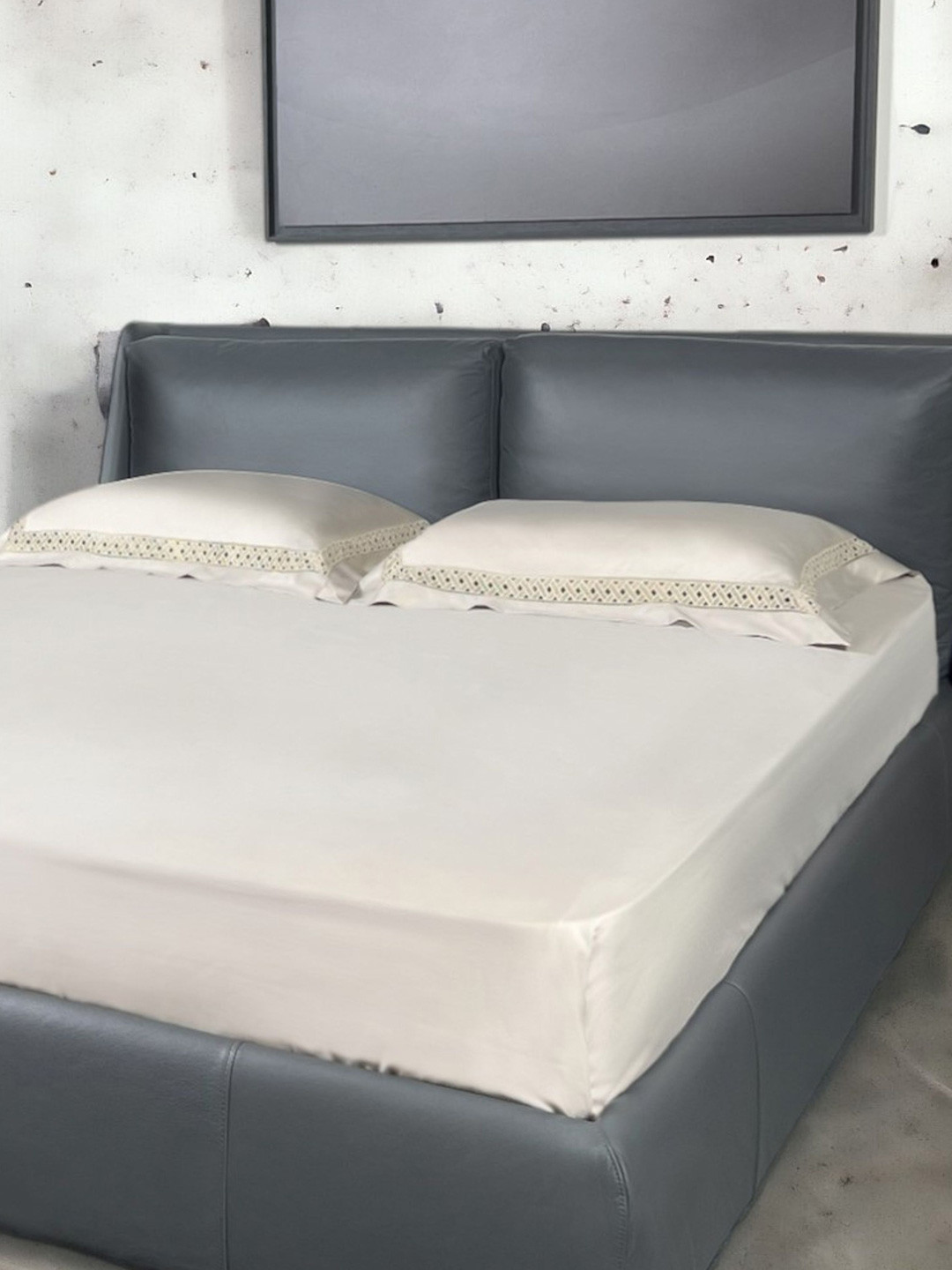 ERBA Oran Beige 2 Pieces Pure Silk Rectangle Pillow Covers