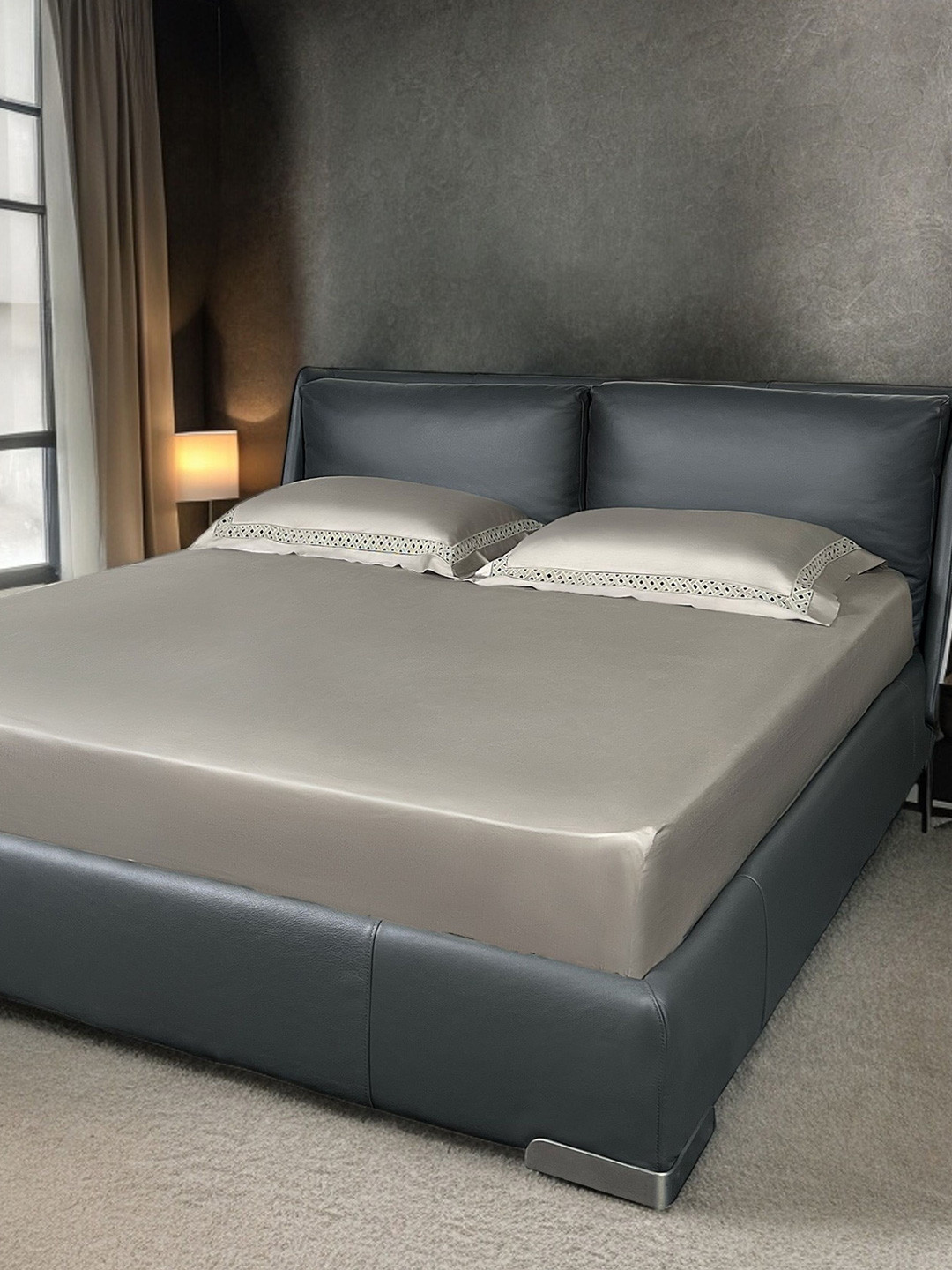 ERBA Oran Brown 2 Pieces Pure Silk Rectangle Pillow Covers