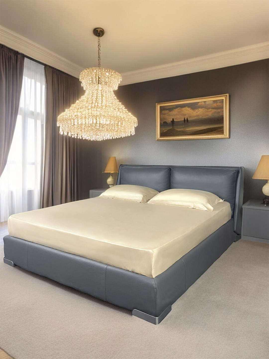 ERBA Valleta Peach 2 Pieces Pure Silk Rectangle Pillow Covers