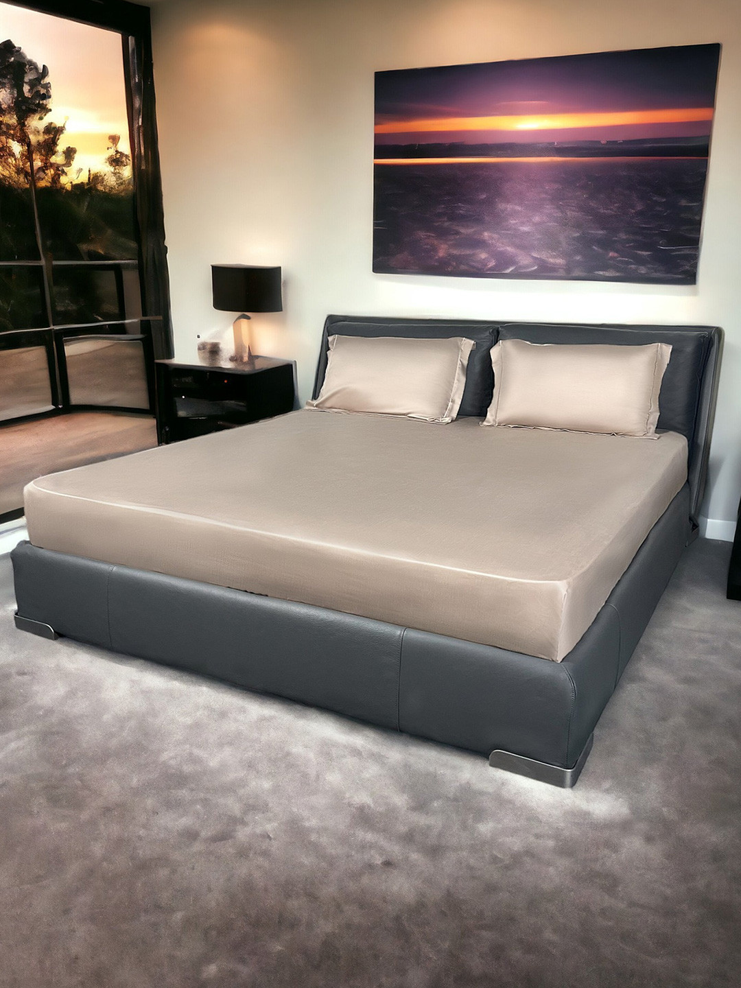 ERBA Palma Brown 2 Pieces Pure Silk Rectangle Pillow Covers