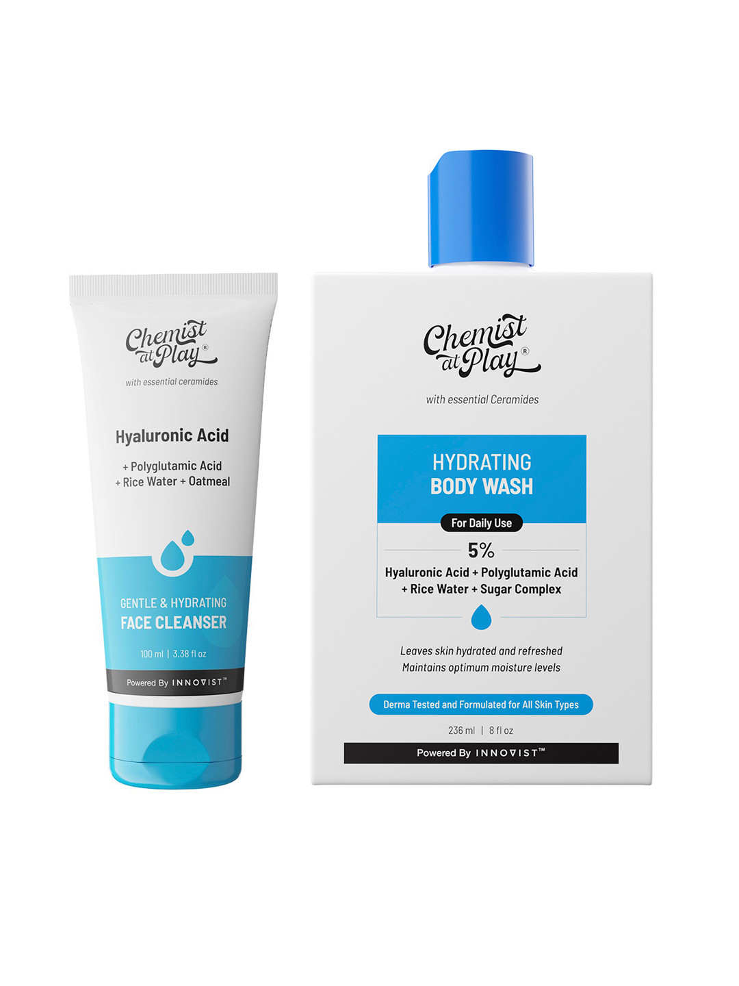 Chemist at Play Set of Hydrating Body Wash - 236ml & Gentle Hydrating Face Wash - 100ml