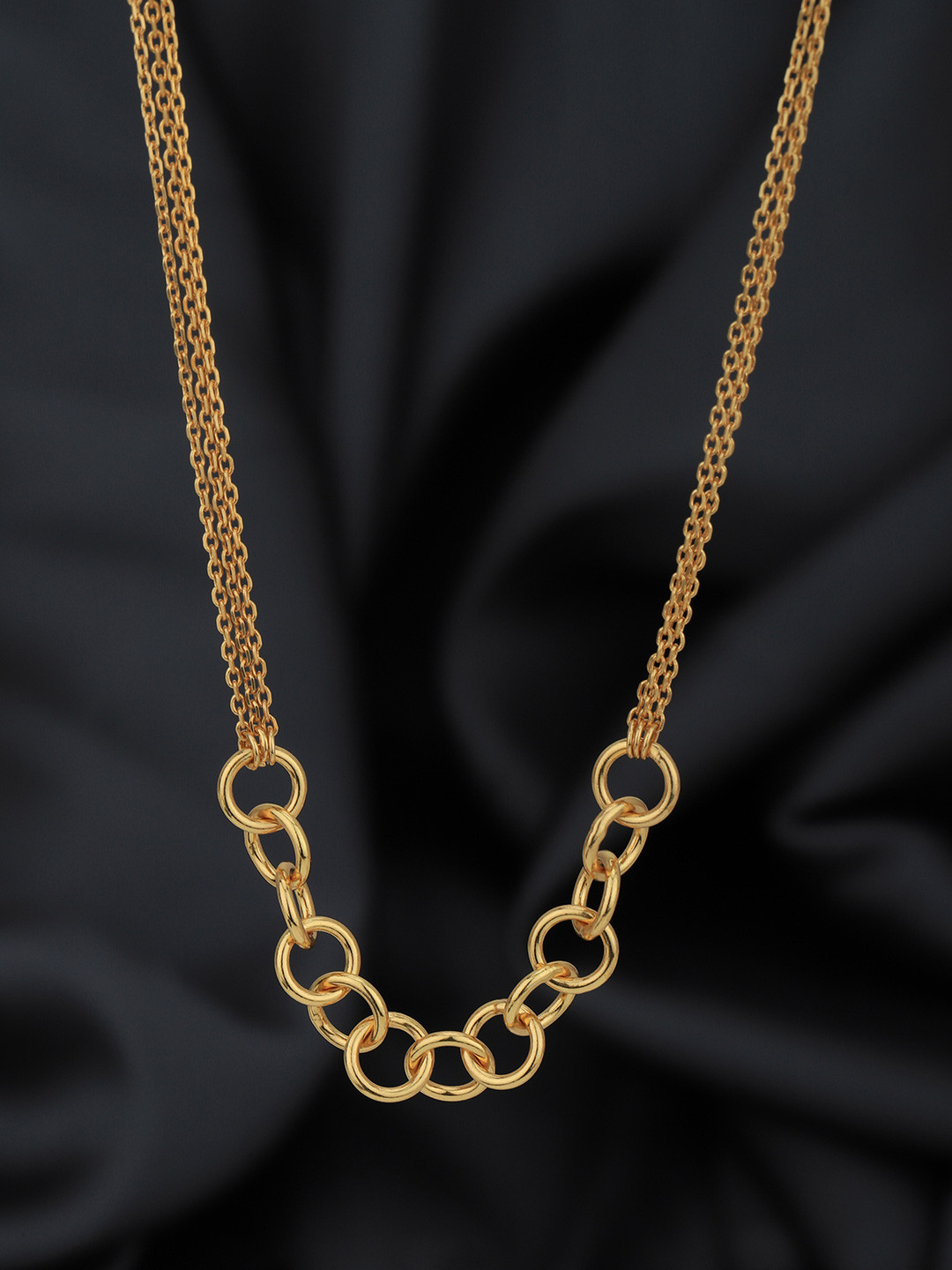 Carlton London 18kt Gold Plated Double Chain Link Necklace