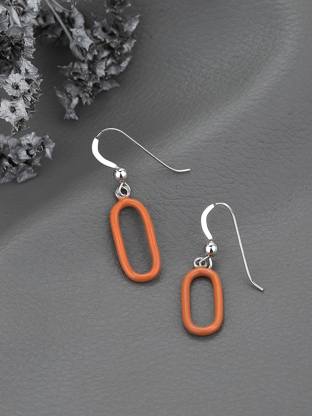 925 Sterling Silver Enamel Box Hoops Earring