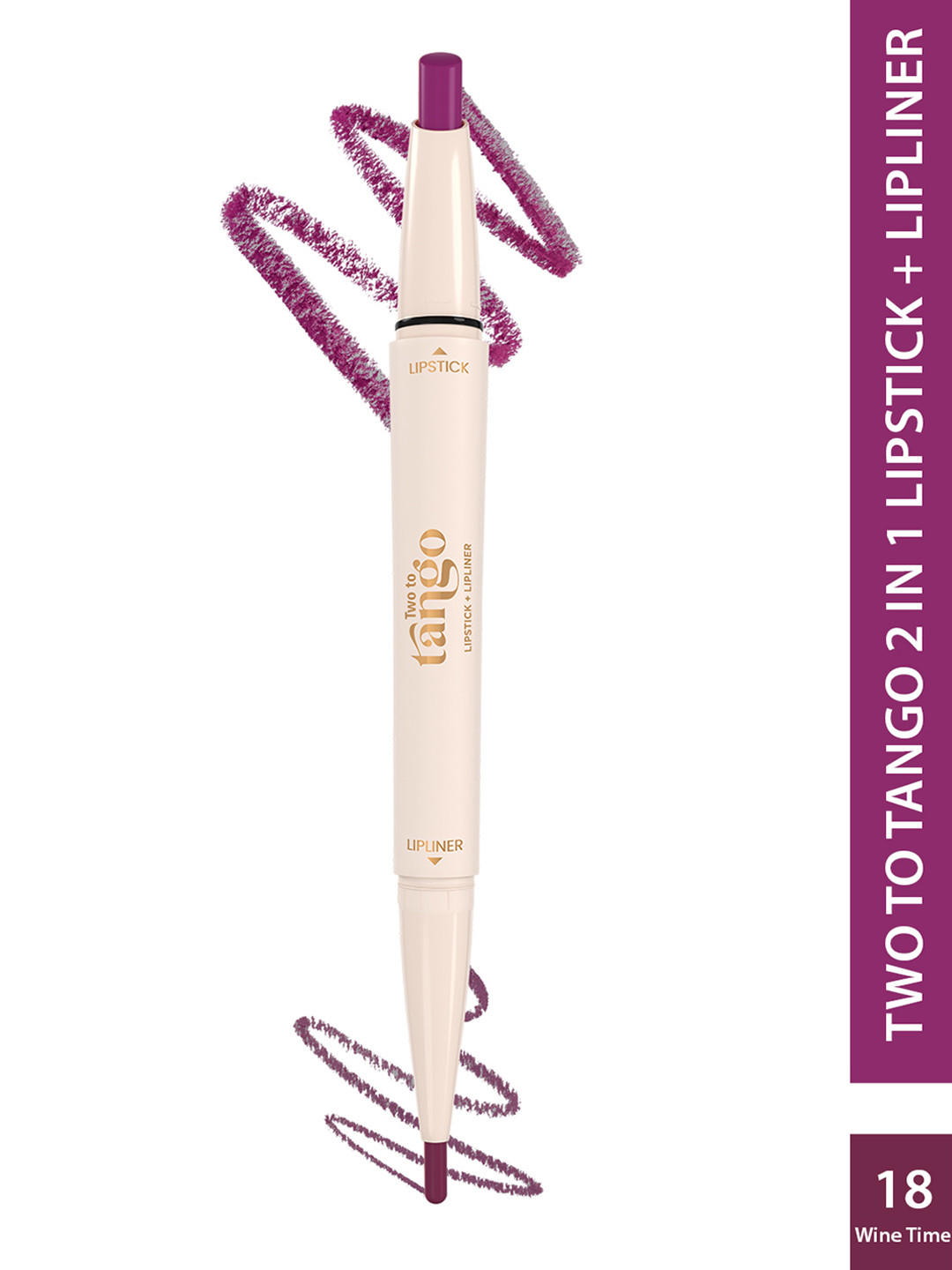 GLAM21 Two To Tango Lip Liner + Lipstick Duo -0.65 g - Wine Time -18