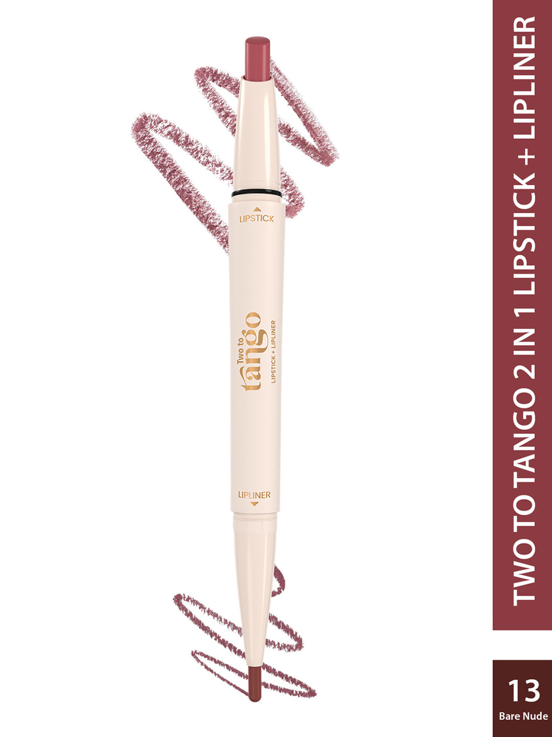 GLAM21 Two To Tango Lip Liner + Lipstick Duo -0.65 g - Bare Nude 13