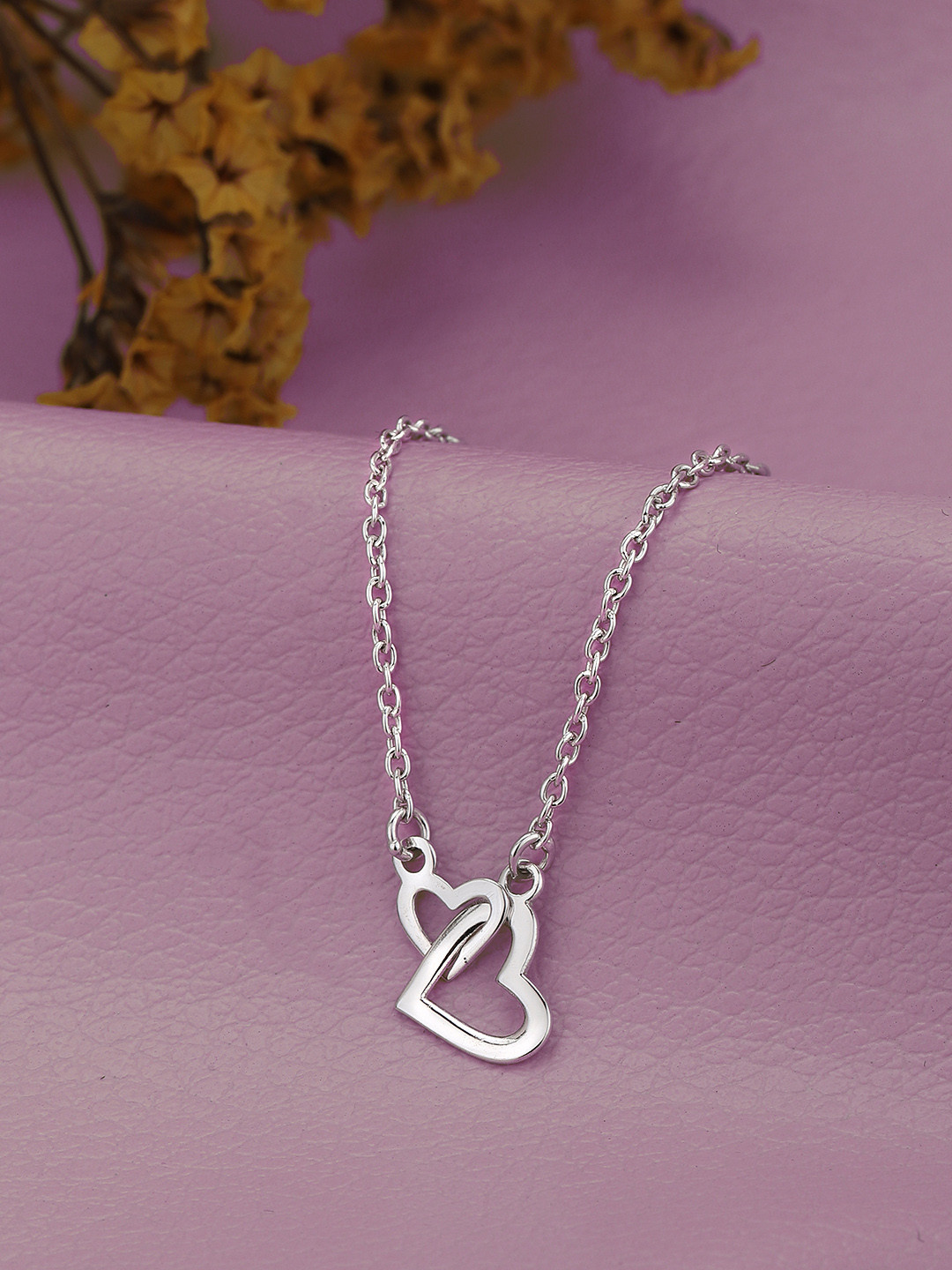 925 Sterling Silver Entangled Heart Pendant Necklace