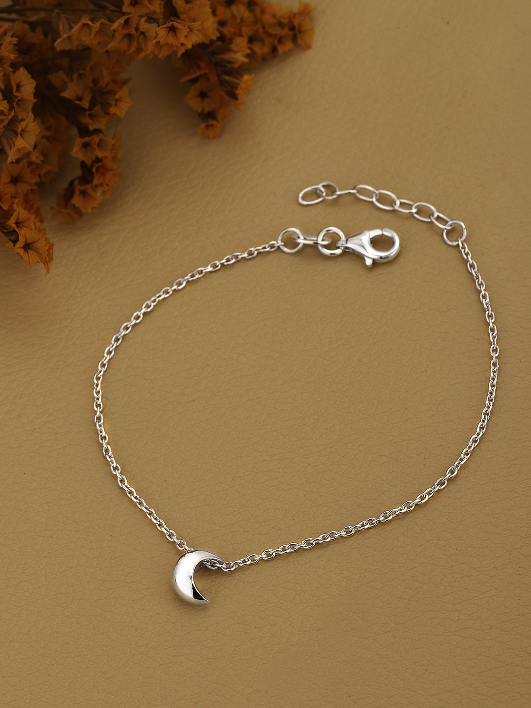 925 Sterling Silver Half Moon Bracelet