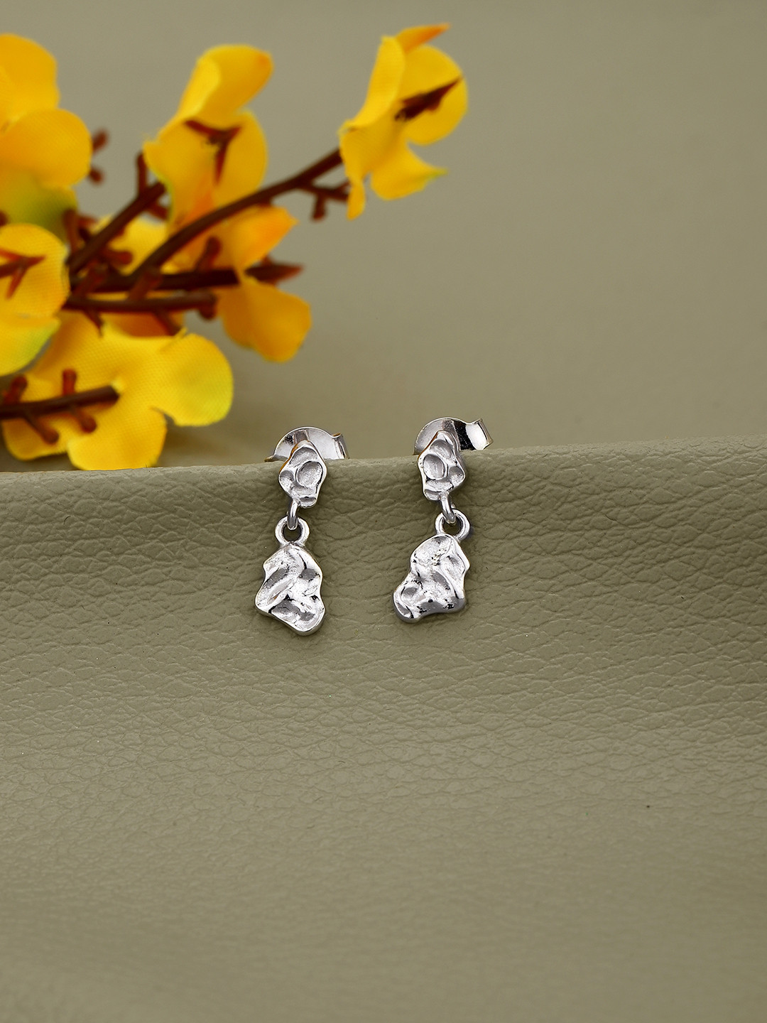 925 Sterling Silver Molten Drop Earring