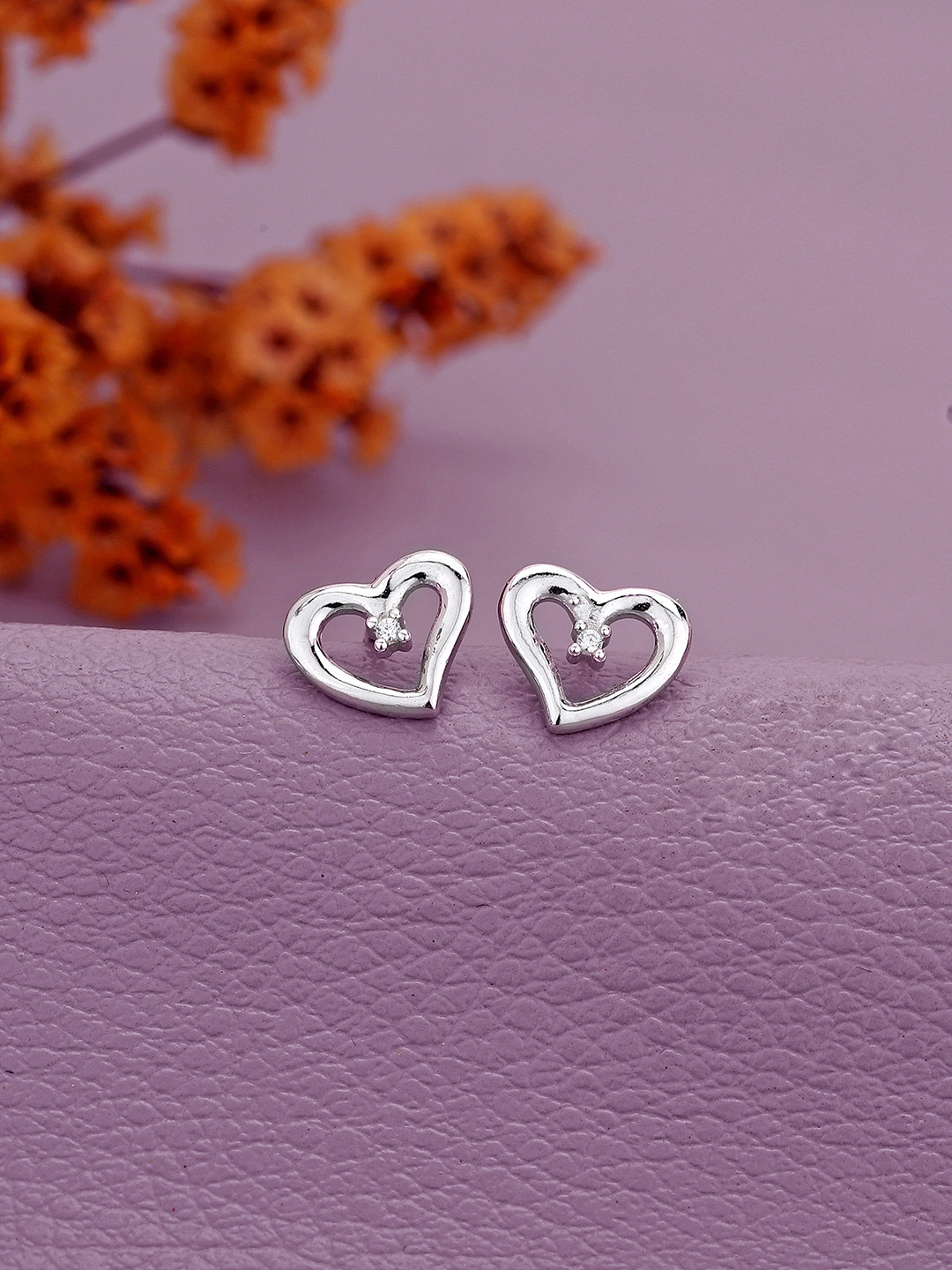 925 Sterling Silver Heart Stud Earring