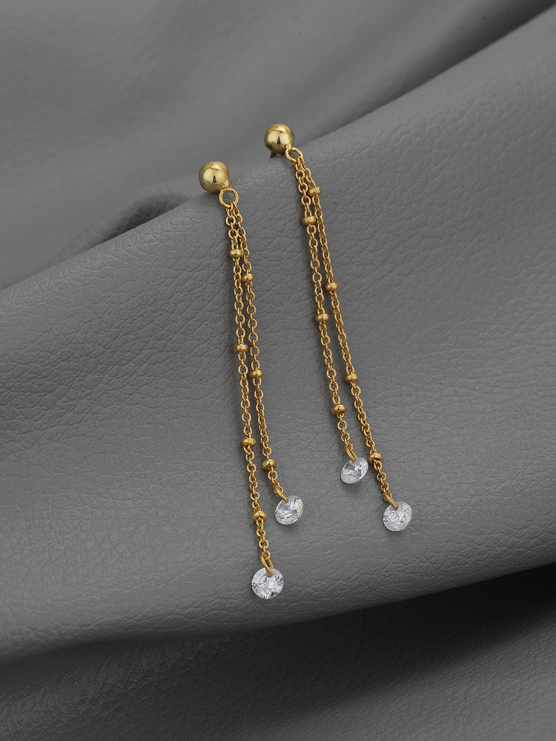 Carlton London 18KT Gold-Plated Cubic Zirconica Contemporary Drop Earrings