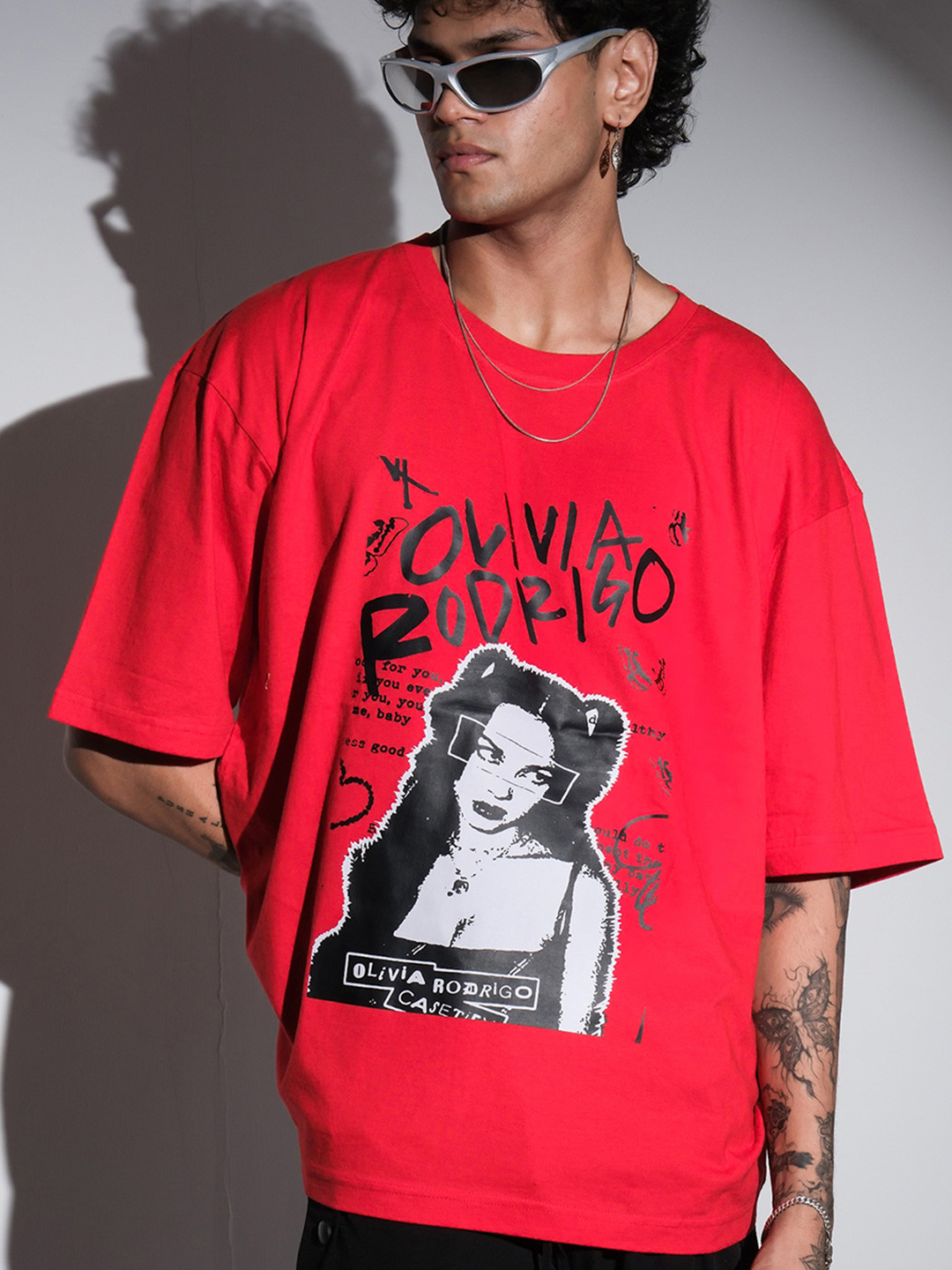 TheBTclub Men Olivia Rodrigo Graphic Oversized T-shirt