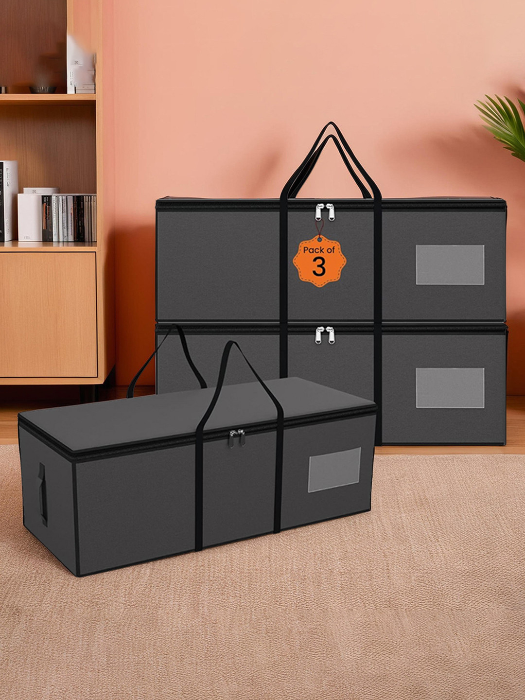 Kuber Industries Grey 3 Pieces  Storage Bags Organisers
