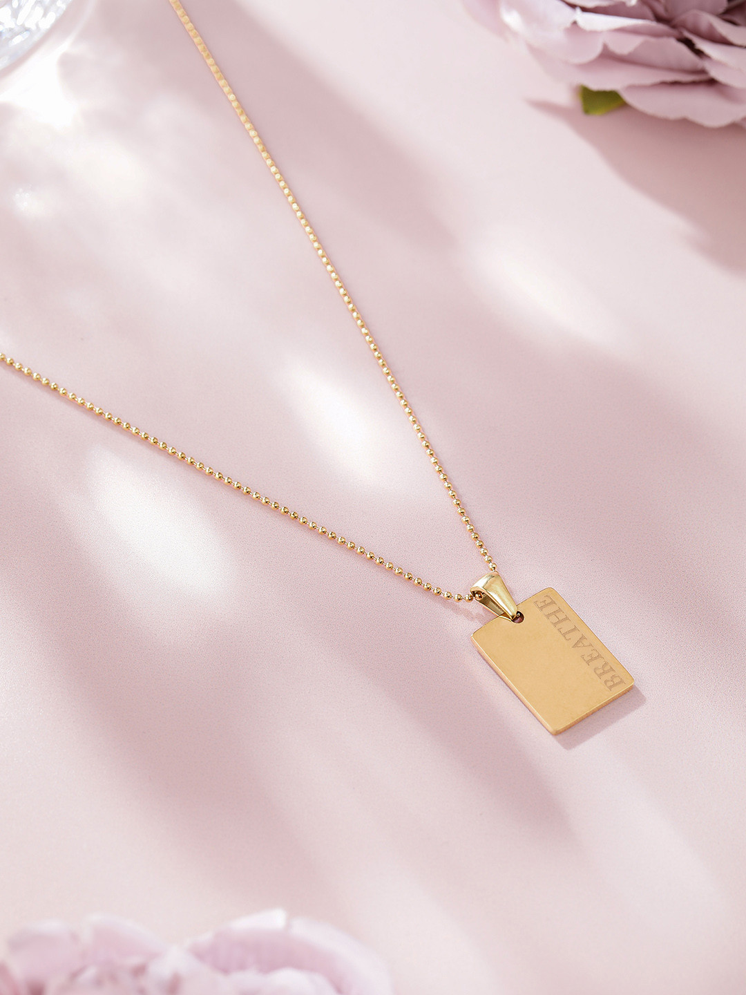 Avyana Gold Plated Breathe Stainless Steel Necklace