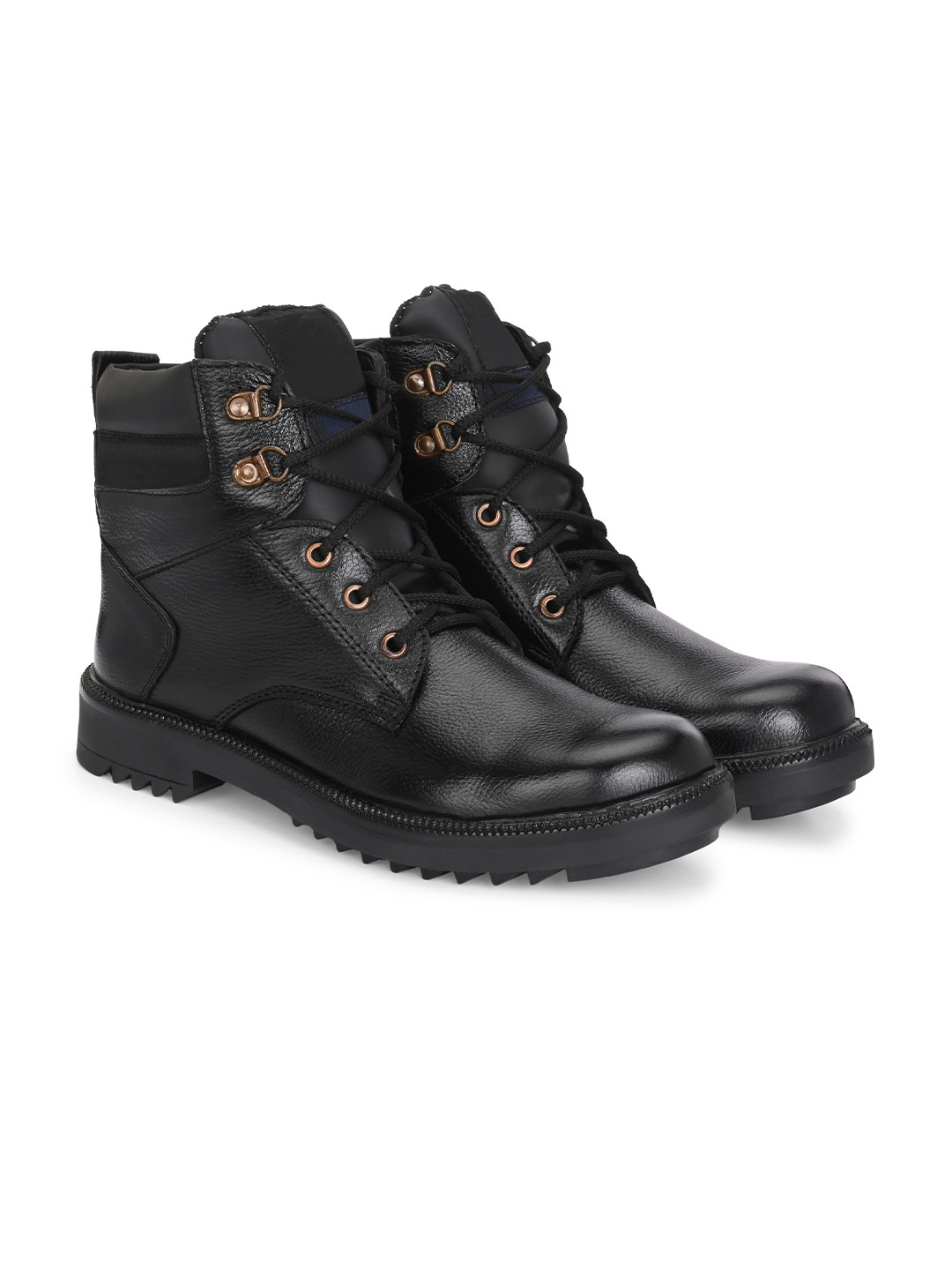 SHOE DAY Men Block Heeled Steel Biker Boots