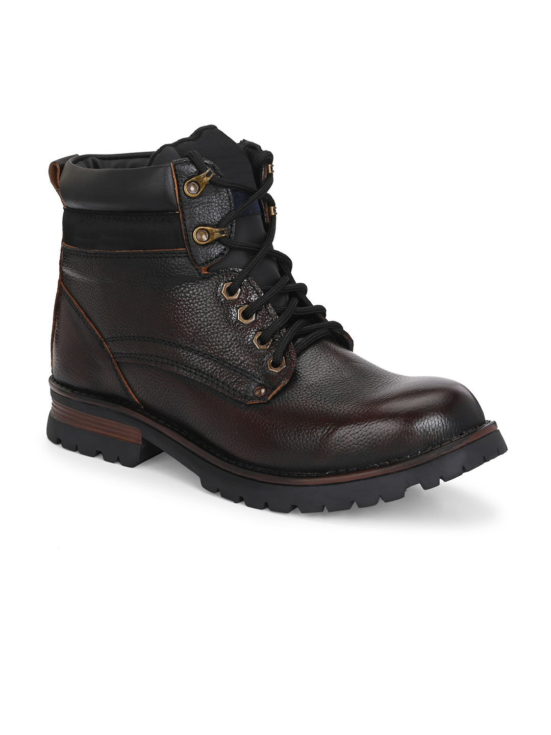 SHOE DAY Men Leather Textured Boots