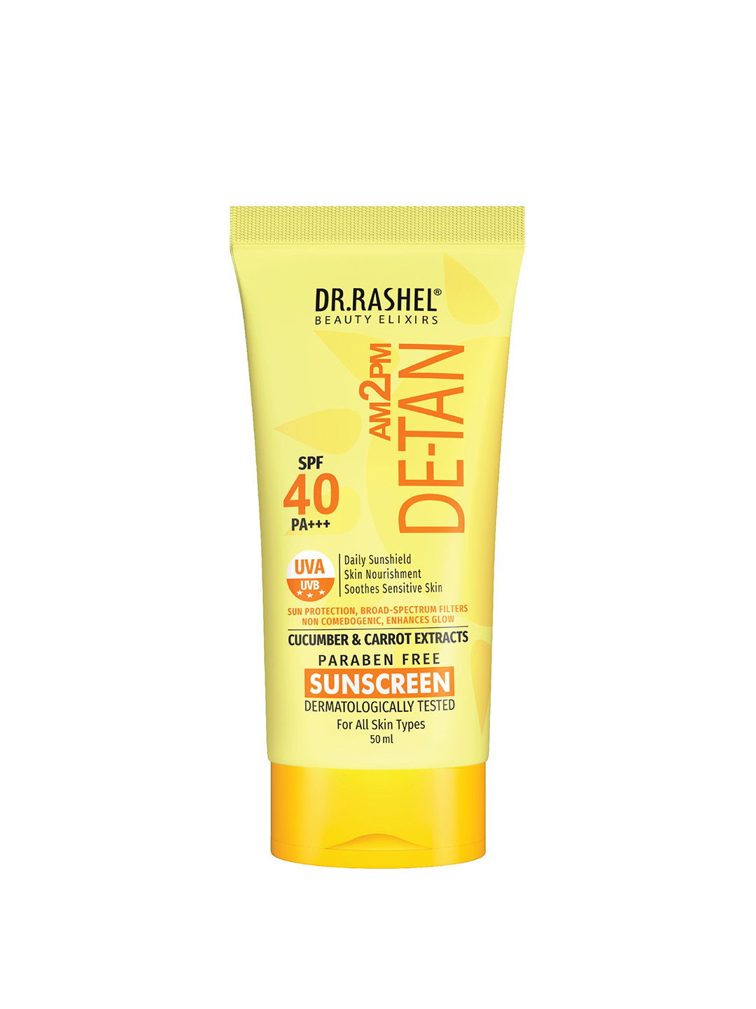 DR.RASHEL De-Tan Sunscreen SPF 40 PA+++ With CucumberFor Face & Body-50 ml