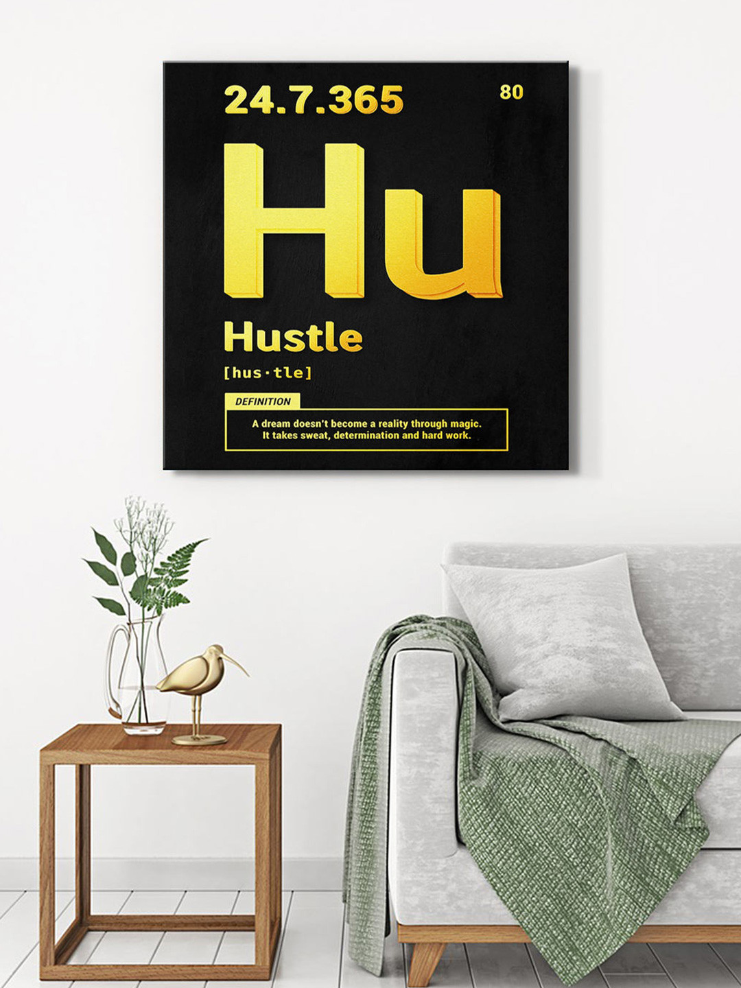 999Store Quotes Black Canvas Wall Living Room Square Potrait Paintings Wall Art -24 x 24In